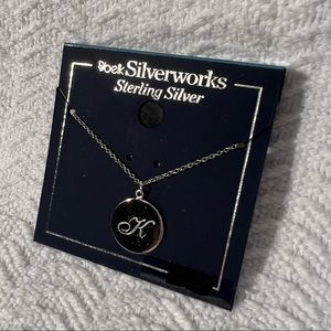 belk silverworks / sterling silver ‘k’ initial necklace